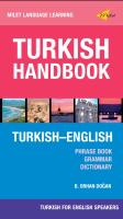 Turkish Handbook for English  Speakers Turkish Handbook for English  Speakers